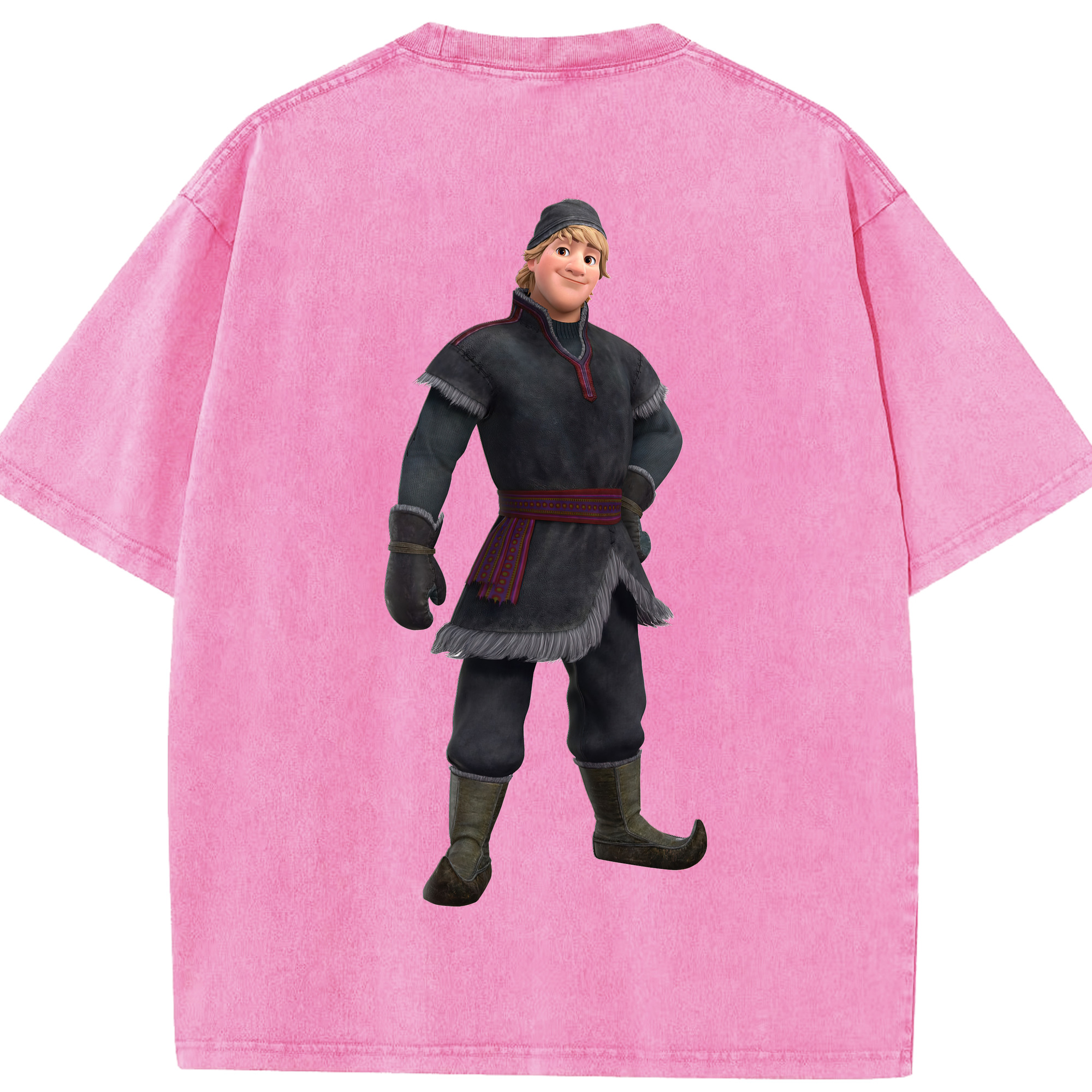 （画像用） アナと雪の女王 アンナ エルサ Frozen Anna Elsa 綿100% ヴィンテージ風 半袖Tシャツ（背面プリント）